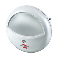Lampe d'Orientation Veilleuse LED Ronde avec Capteur de Gradation pour la Prise Blanc