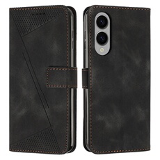 Etui pour FOXDOCK Samsung Galaxy S25 Edge Protection Flip Soft PU Le cuir couvercle en cuir compatible avec Samsung Galaxy S25 Edge-Noir