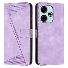 Etui pour Xiaomi Redmi 13 4G Protection Flip Soft PU Le cuir couvercle en cuir compatible avec Xiaomi Redmi 13 4G-Violet