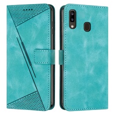 Etui pour FOXDOCK Samsung Galaxy A30/A20 Protection Flip Soft PU Le cuir couvercle en cuir compatible avec Samsung Galaxy A30/A20-Vert