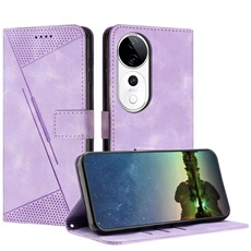 Etui pour FOXDOCK vivo V40 5G Protection Flip Soft PU Le cuir couvercle en cuir compatible avec vivo V40 5G-Violet