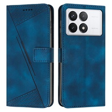 Etui pour Xiaomi Poco F6 Pro 5G Protection Flip Soft PU Le cuir couvercle en cuir compatible avec Xiaomi Poco F6 Pro 5G-Bleu