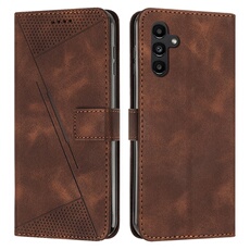 Etui pour FOXDOCK Samsung Galaxy A25 5G Protection Flip Soft PU Le cuir couvercle en cuir compatible avec Samsung Galaxy A25 5G-Brun