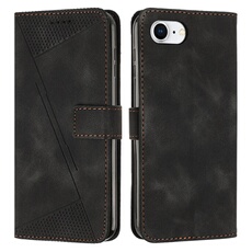 Etui pour iPhone 16e Protection Flip Soft PU Le cuir couvercle en cuir compatible avec iPhone 16e-Noir