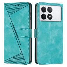 Etui pour Xiaomi Poco F6 Pro 5G Protection Flip Soft PU Le cuir couvercle en cuir compatible avec Xiaomi Poco F6 Pro 5G-Vert