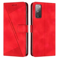Etui pour FOXDOCK Samsung Galaxy S20 FE Protection Flip Soft PU Le cuir couvercle en cuir compatible avec Samsung Galaxy S20 FE-Rouge