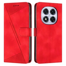Etui pour Xiaomi Redmi Note 14 Pro 5G Protection Flip Soft PU Le cuir couvercle en cuir compatible avec Xiaomi Redmi Note 14 Pro 5G-Rouge