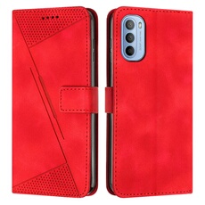 Etui pour Motorola G62 5G Protection Flip Soft PU Le cuir couvercle en cuir compatible avec Motorola G62 5G-Rouge