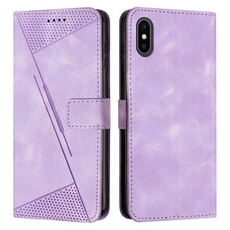 Etui pour iPhone XS MAX Protection Flip Soft PU Le cuir couvercle en cuir compatible avec iPhone XS MAX-Violet