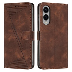 Etui pour FOXDOCK Samsung Galaxy S25 Edge Protection Flip Soft PU Le cuir couvercle en cuir compatible avec Samsung Galaxy S25 Edge-Brun