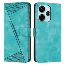 Etui pour Xiaomi Redmi 13 4G Protection Flip Soft PU Le cuir couvercle en cuir compatible avec Xiaomi Redmi 13 4G-Vert
