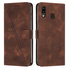 Etui pour FOXDOCK Samsung Galaxy A40 Protection Flip Soft PU Le cuir couvercle en cuir compatible avec Samsung Galaxy A40-Brun