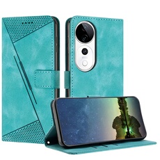 Etui pour FOXDOCK vivo V40 Pro 5G Protection Flip Soft PU Le cuir couvercle en cuir compatible avec vivo V40 Pro 5G-Vert