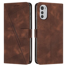 Etui pour Motorola Moto E32 Protection Flip Soft PU Le cuir couvercle en cuir compatible avec Motorola Moto E32-Brun