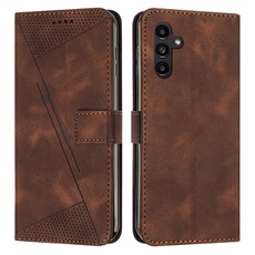 Etui pour FOXDOCK Samsung Galaxy A24 4G Protection Flip Soft PU Le cuir couvercle en cuir compatible avec Samsung Galaxy A24 4G-Brun