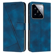 Etui pour Xiaomi 14 Pro Protection Flip Soft PU Le cuir couvercle en cuir compatible avec Xiaomi 14 Pro-Bleu