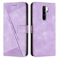 Etui pour Xiaomi Redmi Note 8 Pro Protection Flip Soft PU Le cuir couvercle en cuir compatible avec Xiaomi Redmi Note 8 Pro-Violet
