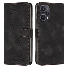 Etui pour Xiaomi Poco F5 Protection Flip Soft PU Le cuir couvercle en cuir compatible avec Xiaomi Poco F5-Noir