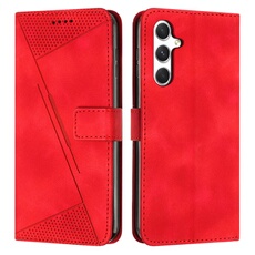 Etui pour FOXDOCK Samsung Galaxy A56 5G Protection Flip Soft PU Le cuir couvercle en cuir compatible avec Samsung Galaxy A56 5G-Rouge