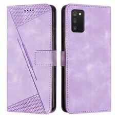 Etui pour FOXDOCK Samsung Galaxy A03S Protection Flip Soft PU Le cuir couvercle en cuir compatible avec Samsung Galaxy A03S-Violet