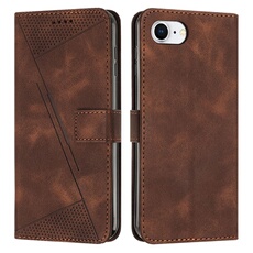 Etui pour iPhone 16e Protection Flip Soft PU Le cuir couvercle en cuir compatible avec iPhone 16e-Brun