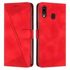 Etui pour FOXDOCK Samsung Galaxy A40 Protection Flip Soft PU Le cuir couvercle en cuir compatible avec Samsung Galaxy A40-Rouge