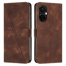 Etui pour FOXDOCK OnePlus Nord CE 3 Lite Protection Flip Soft PU Le cuir couvercle en cuir compatible avec OnePlus Nord CE 3 Lite-Brun