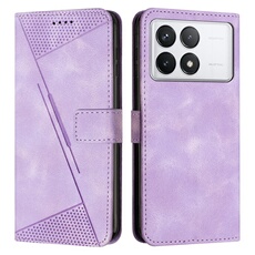 Etui pour Xiaomi Poco F6 Pro 5G Protection Flip Soft PU Le cuir couvercle en cuir compatible avec Xiaomi Poco F6 Pro 5G-Violet