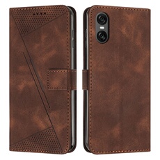 Etui pour FOXDOCK Sony Xperia 10 VI Protection Flip Soft PU Le cuir couvercle en cuir compatible avec Sony Xperia 10 VI-Brun
