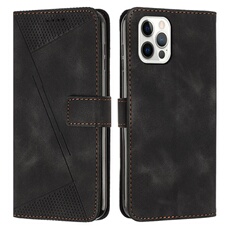 Etui pour FOXDOCK iPhone 12 Protection Flip Soft PU Le cuir couvercle en cuir compatible avec iPhone 12-Noir