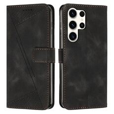 Etui pour FOXDOCK Samsung Galaxy S24 Ultra Protection Flip Soft PU Le cuir couvercle en cuir compatible avec Samsung Galaxy S24 Ultra-Noir