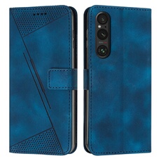 Etui pour FOXDOCK Sony Xperia 1V 2023 Protection Flip Soft PU Le cuir couvercle en cuir compatible avec Sony Xperia 1V 2023-Bleu