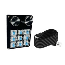 Clavier de programmation de fonction macro personnalisé, bouton transparent à Double bouton, 9 touches