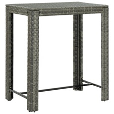 VIDAXL - Table de bar de jardin - Résine tressée - Gris - 100x60,5x110,5 cm