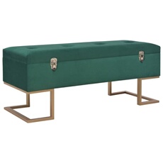 Vidaxl Vert Banc Avec Compartiment De Rangement 105 Cm Velours