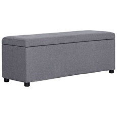 Vidaxl Gris/Clair Banc Avec Compartiment De Rangement 116 Cm Polyester