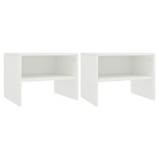 Vidaxl Blanc Tables De Chevet 2 Pcs 40X30x30 Cm Bois D Ingénierie