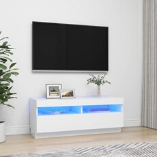 VIDAXL - Meuble TV - Design Moderne - Éclairage LED - Blanc - 100x35x40 cm
