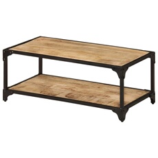 Vidaxl Table Basse 90X45x35 Cm Bois De Manguier Massif Brut