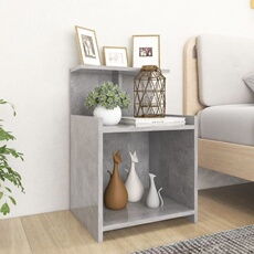 Vidaxl Gris Tables De Chevet 2 Pcs Béton 40X35x60 Cm Aggloméré