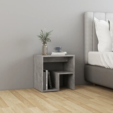Vidaxl Gris Table De Chevet Béton 40X30x40 Cm Bois D Ingénierie