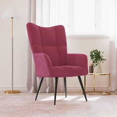 VIDAXL - Fauteuil de relaxation - Velours - Rouge