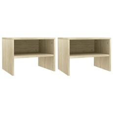 VIDAXL - Table de chevet - Chêne Sonoma - 40x30x30 cm - Lot de 2