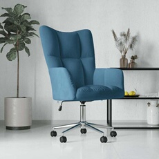 VIDAXL - Chaise de relaxation - Velours - Bleu