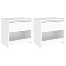 VIDAXL - Table de chevet - 40x30x39 cm - Blanc - Lot de 2