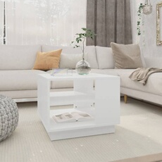 vidaXL - Table basse - 55x55x43 cm - Blanc