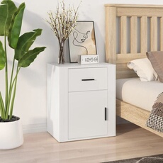 VIDAXL - Table de chevet - 50x36x60 cm - Blanc
