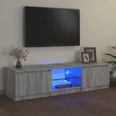 VIDAXL - Meuble TV - Design Moderne - Éclairage LED - Gris - 140x40x35,5 cm