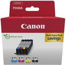 Pack De 4 Cartouches + Couleur Canon Cli 571 C Y Bk Canon - vue 4