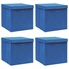 VidaXL Opbergboxen Met Deksel 10 St 32x32x32 Cm Stof Blauw 568488631 VidaXL Opbergboxen Met Deksel 10 St 32x32x32 Cm Stof Blauw 568488631